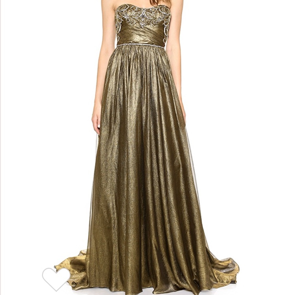 Marchesa Full Foil Chiffon Gown